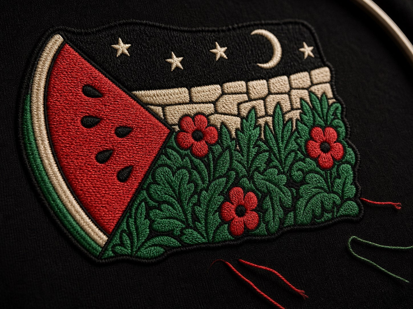Close view of Ovilixa embroidery stitches