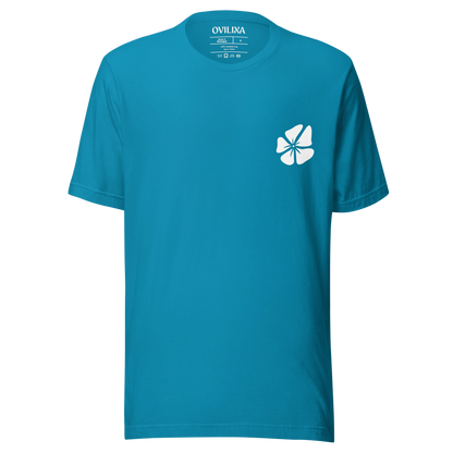 Hibiscus Flight Unisex Crew-Neck Tee in Aqua - front product view