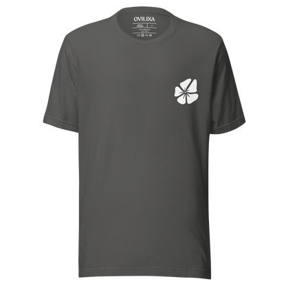 Hibiscus Flight Unisex Crew-Neck Tee in Asphalt - front product view