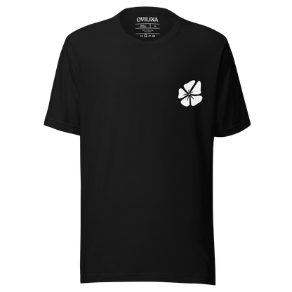 Hibiscus Flight Unisex Crew-Neck Tee in Black - front product view