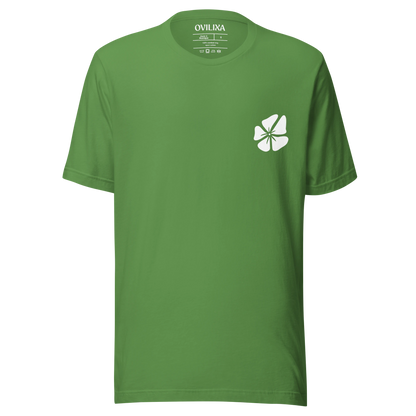 Hibiscus Flight Unisex Crew-Neck Tee in Leaf - front product view