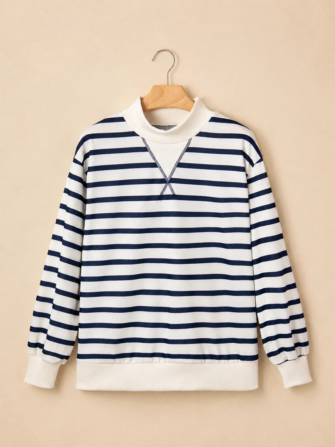 Marin Striped Stand-Neck Sweatshirt - view 4