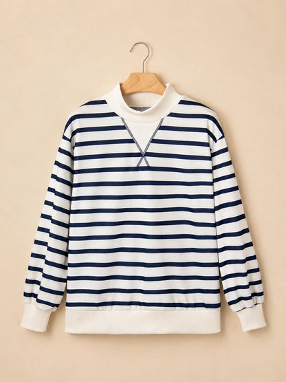 Marin Striped Stand-Neck Sweatshirt - view 4