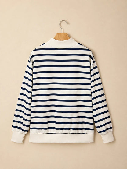 Marin Striped Stand-Neck Sweatshirt - view 5