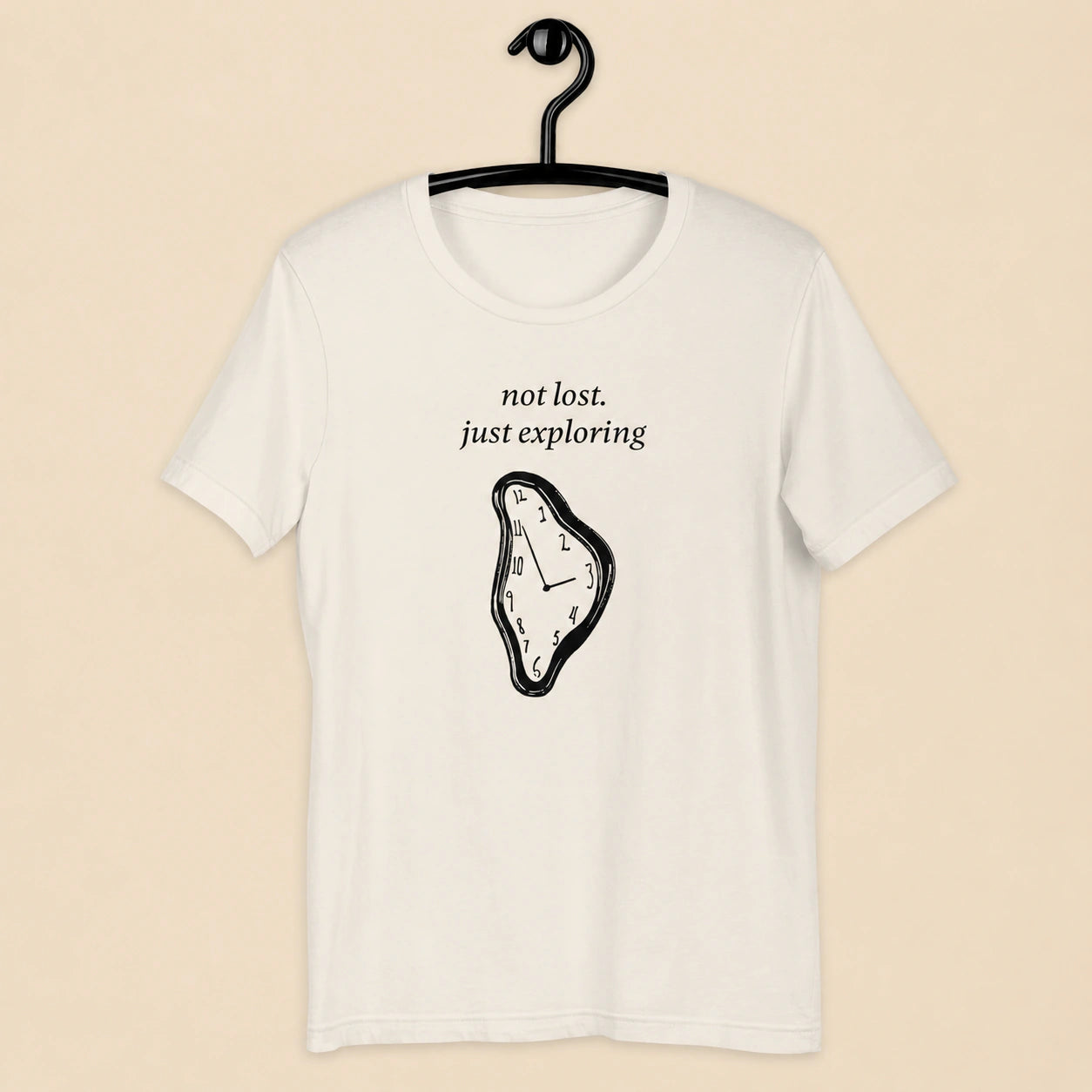 Not Lost, Just Exploring Unisex Crew-Neck Tee in Vintage White - hanger product view