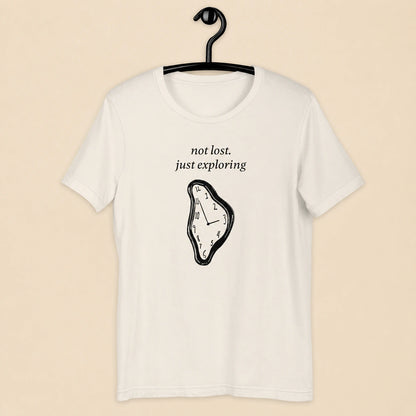 Not Lost, Just Exploring Unisex Crew-Neck Tee in Vintage White - hanger product view