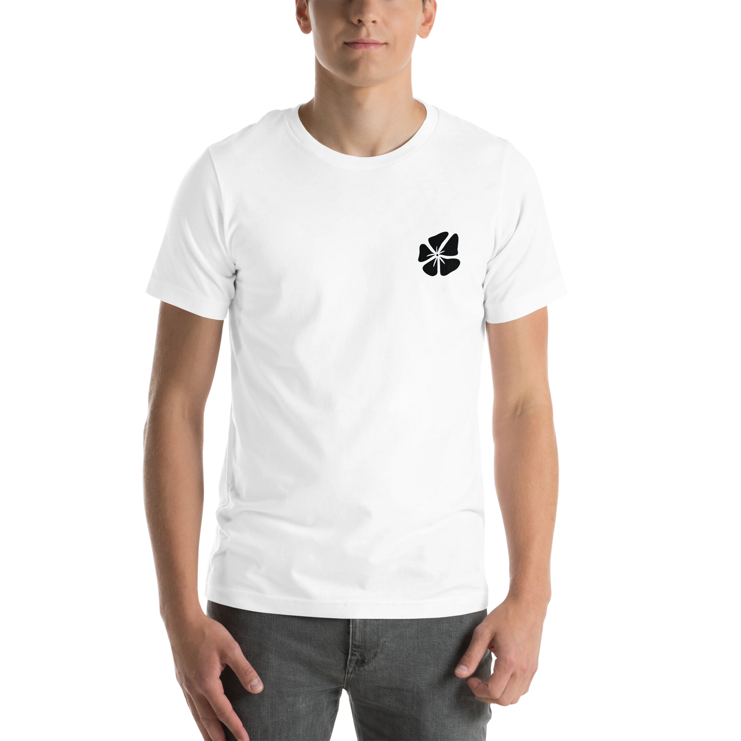 Hibiscus Flight Unisex Crew-Neck Tee in White - front product view