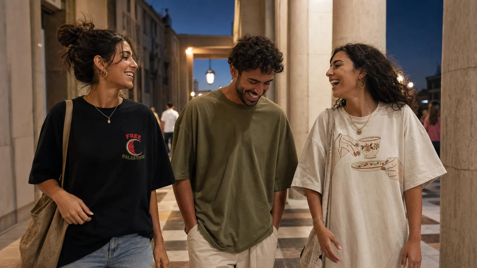 Ovilixa pieces worn together in the city